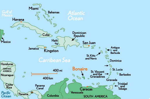 netherlands antilles caribbean map